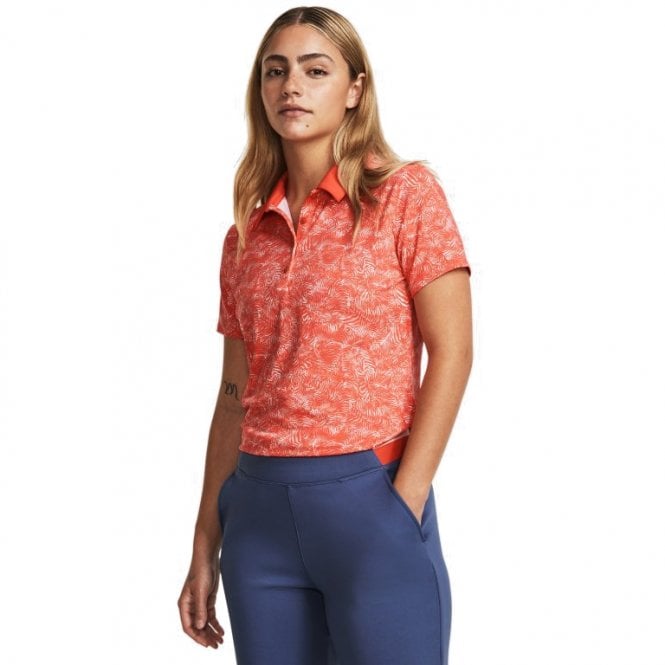 Under Armour  Womens Playoff Printed SS Polo Venom Red/Beta