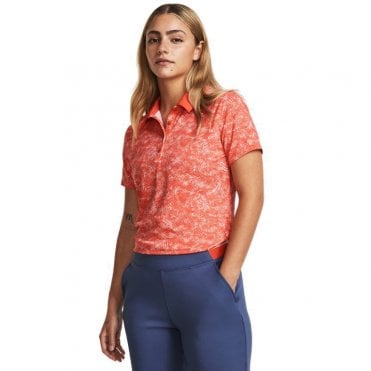 Under Armour Womens Playoff Printed SS Polo Venom Red/Beta