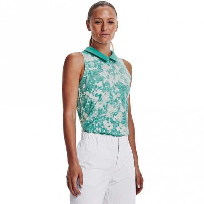 Under Armour  Womens Zinger Rise Slvls Polo Neptune Green