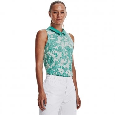 Under Armour Womens Zinger Rise Slvls Polo Neptune Green