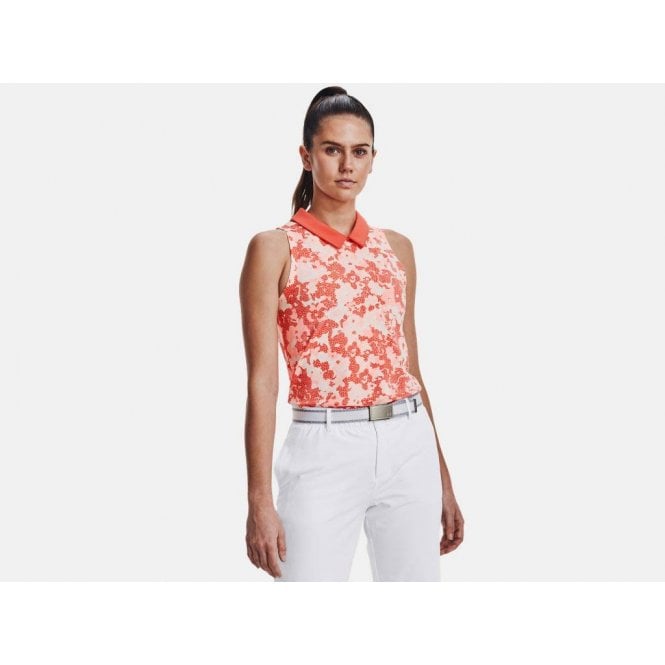 Under Armour  Womens Zinger Rise Slvls Polo Vermillion